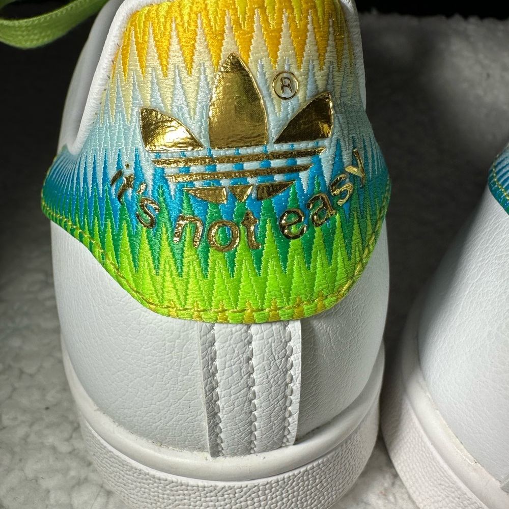 adidas x Disney Tinkerbell Women's Sneakers with Green, Yellow & Light Blue Lace - Picture 8 of 10